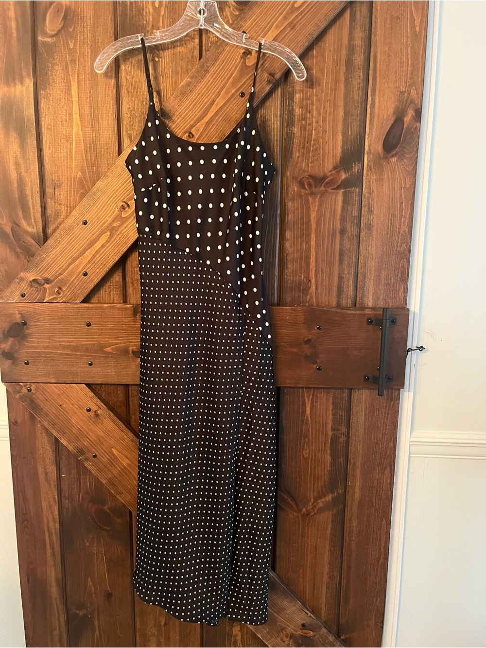 Women’s Polka Dot Slip Dress - Black/White- XS- lightweight